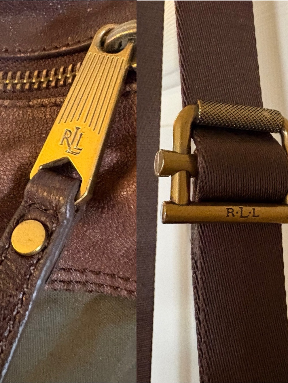 Ralph Lauren 1967 Heritage Utility Crossbody Olive Canvas & Leather Bag Military - Picture 8 of 12